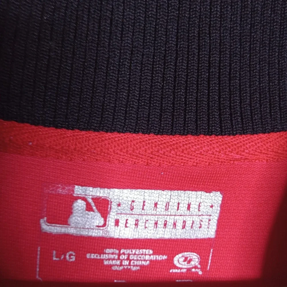 Cincinnati Reds True Fan Full Zip Track Jacket Men's Large Red Genuine Merch‎